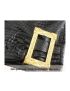 Vintage gold buckle decorative leather skirt