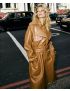 Classic modern trench coat oversized leather jacket
