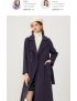 Long pure wool coat with a suit collar